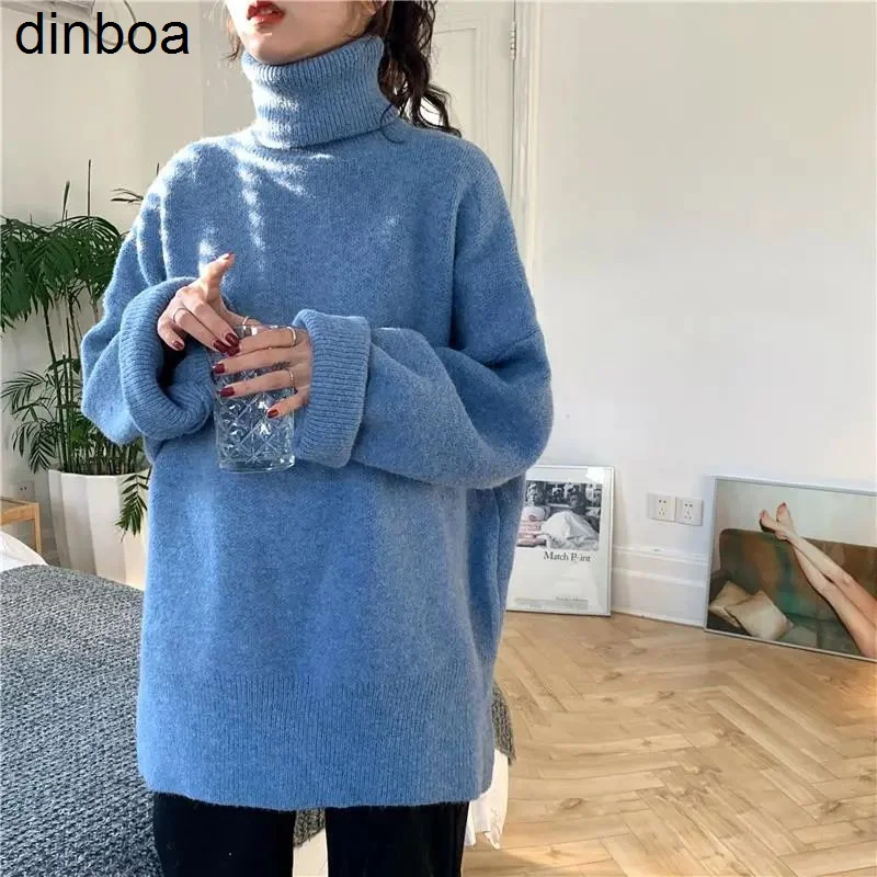 Thickened Solid Color High Collar Sweater Female Students Autumn Winter Y2k Loose Head Set Hundred Open Knitted Sweater Jacket
Thickened Solid Color High Collar Sweater Female Students Autumn Winter Y2k Loose Head Set Hundred Open Knitted Sweater Jacket