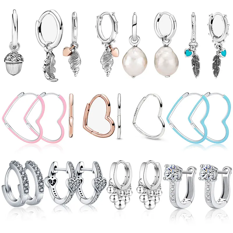 Pandach Genunie 925 Стерлинговое Серебро Циркон в один ряд, серьги со шпилькой, для женщин, модные ювелирные изделия из жемчуга Лидер продаж CME1502 
Pandach Genunie 925 Стерлинговое Серебро Циркон в один ряд, серьги со шпилькой, для женщин, модные ювелирные изделия из жемчуга Лидер продаж CME1502