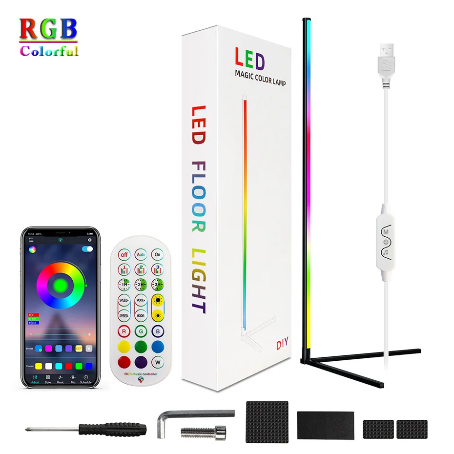 RGBIC Floor Lamp Modern LED Strip Light SMD5050 Dream Color Bluetooth Control 15W Standing Lamps for Living Room Decoration
RGBIC Floor Lamp Modern LED Strip Light SMD5050 Dream Color Bluetooth Control 15W Standing Lamps for Living Room Decoration