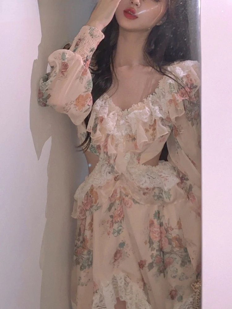 Lace Floral One Piece Dress Korean Woman Beach Sexy Short Party Dress Elegant Long Sleeve Y2k Mini Dress Casual Chic 2022 Summer
Lace Floral One Piece Dress Korean Woman Beach Sexy Short Party Dress Elegant Long Sleeve Y2k Mini Dress Casual Chic 2022 Summer