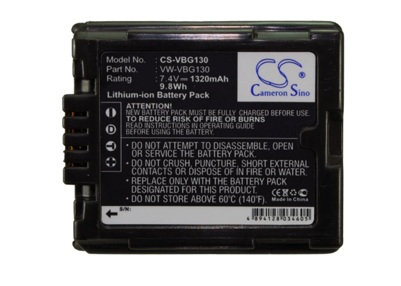 Cameron Sino 1320mA Battery for Panasonic DMW-BLA13,DMW-BLA13A,DMW-BLA13AE,VW-VBG130,VW-VBG130-K
Cameron Sino 1320mA Battery for Panasonic DMW-BLA13,DMW-BLA13A,DMW-BLA13AE,VW-VBG130,VW-VBG130-K
