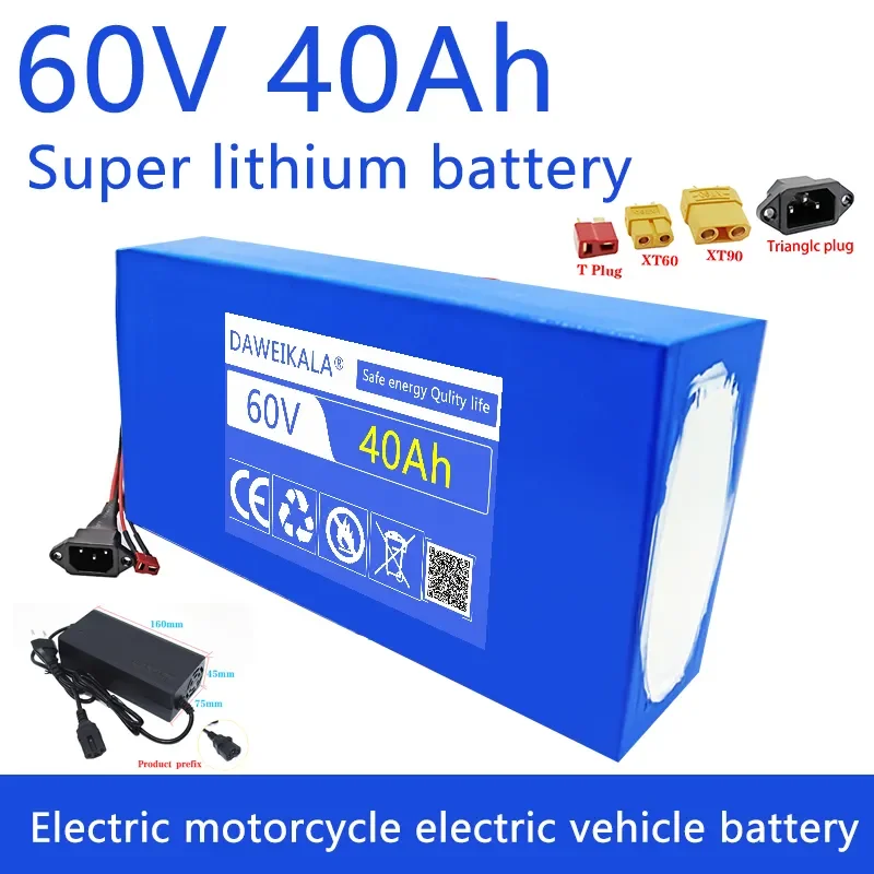 60V 40Ah Battery Electric Scooter Battery 60V Electric Bicycle Lithium Battery Pack Ebike BMS High-Power Battery 67.2V charger
60V 40Ah Battery Electric Scooter Battery 60V Electric Bicycle Lithium Battery Pack Ebike BMS High-Power Battery 67.2V charger
