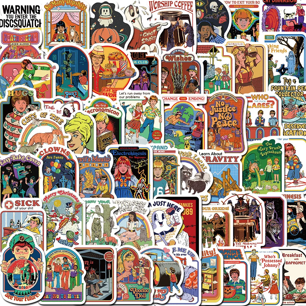 10/30/50Pcs Vintage Humor Graffiti Stickers Cartoon Decals Toy DIY Notebook Fridge Phone Suitcase Laptop Car Sticker for Kids
10/30/50Pcs Vintage Humor Graffiti Stickers Cartoon Decals Toy DIY Notebook Fridge Phone Suitcase Laptop Car Sticker for Kids