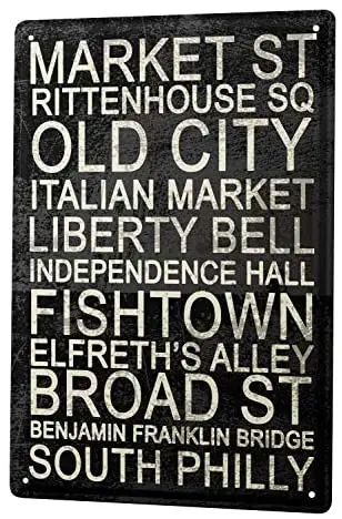 Tin Sign Market St Rittenhouse Old City Italian Market Metal Plaque Poster Tavern Coffee Bar Wall Decoration Vintage Metal Plate 
Tin Sign Market St Rittenhouse Old City Italian Market Metal Plaque Poster Tavern Coffee Bar Wall Decoration Vintage Metal Plate