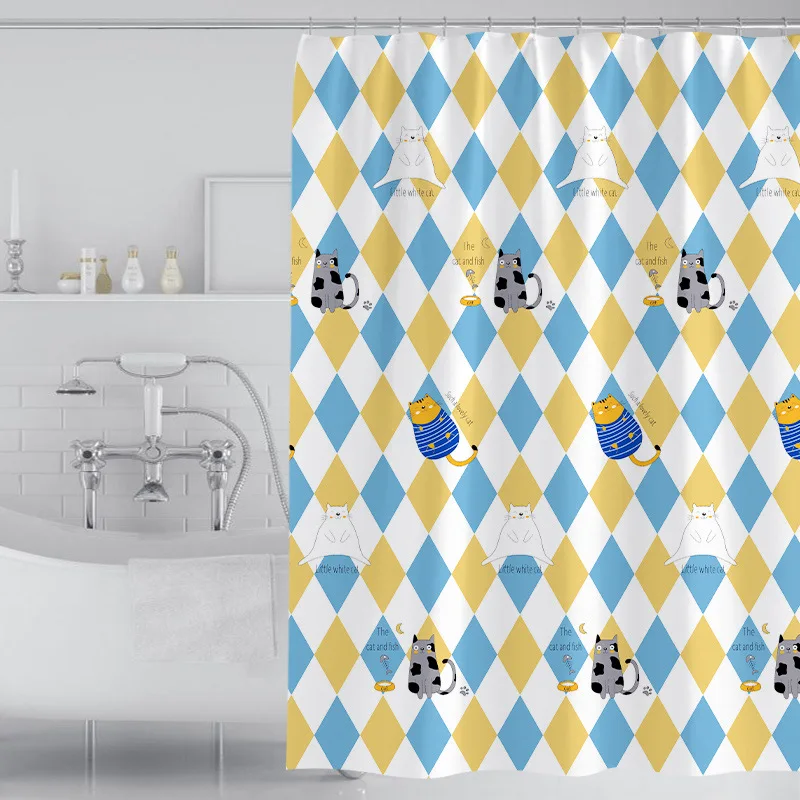 Modern Cartoon Print Shower Curtains Cat Bath Curtain Polyester Waterproof For Bathtub Bathing Cover with Hooks
Modern Cartoon Print Shower Curtains Cat Bath Curtain Polyester Waterproof For Bathtub Bathing Cover with Hooks