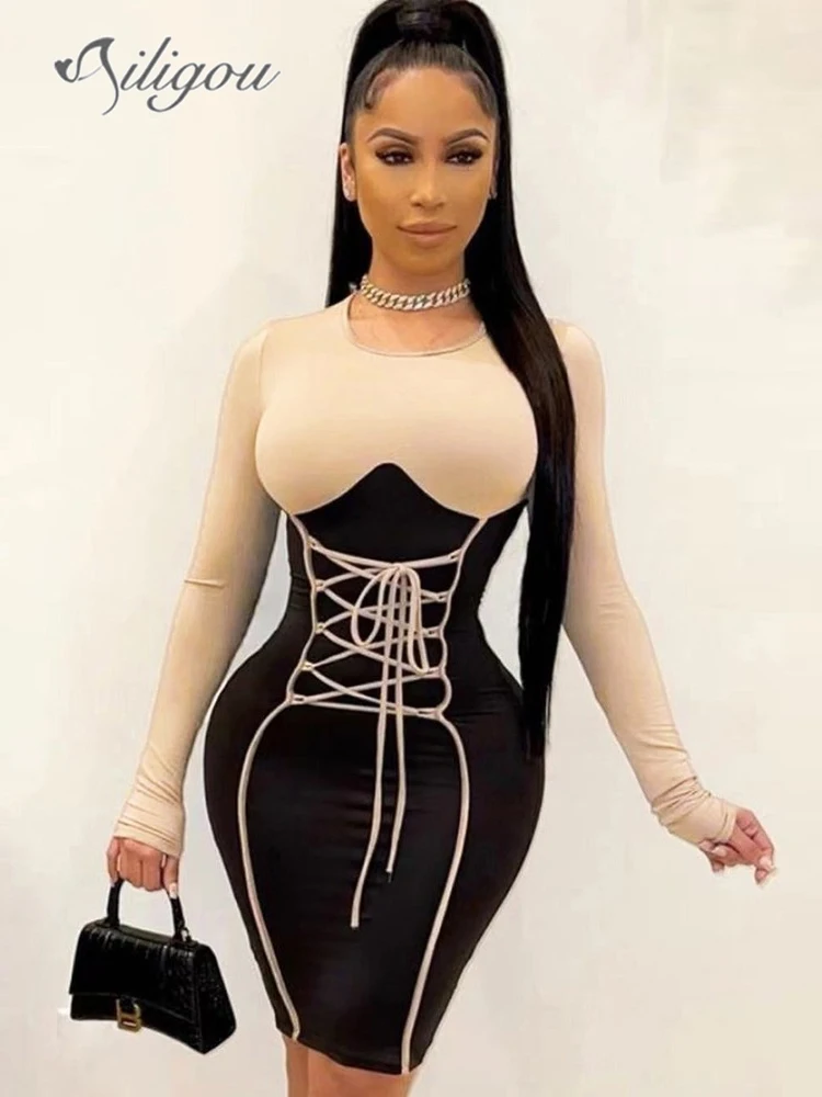 Ailigou 2022 Fall New Women's Bandage Dress Sexy Long Sleeve Lace Tight Patchwork Sexy Club Fashion Party Celebrity Dress
Ailigou 2022 Fall New Women's Bandage Dress Sexy Long Sleeve Lace Tight Patchwork Sexy Club Fashion Party Celebrity Dress
