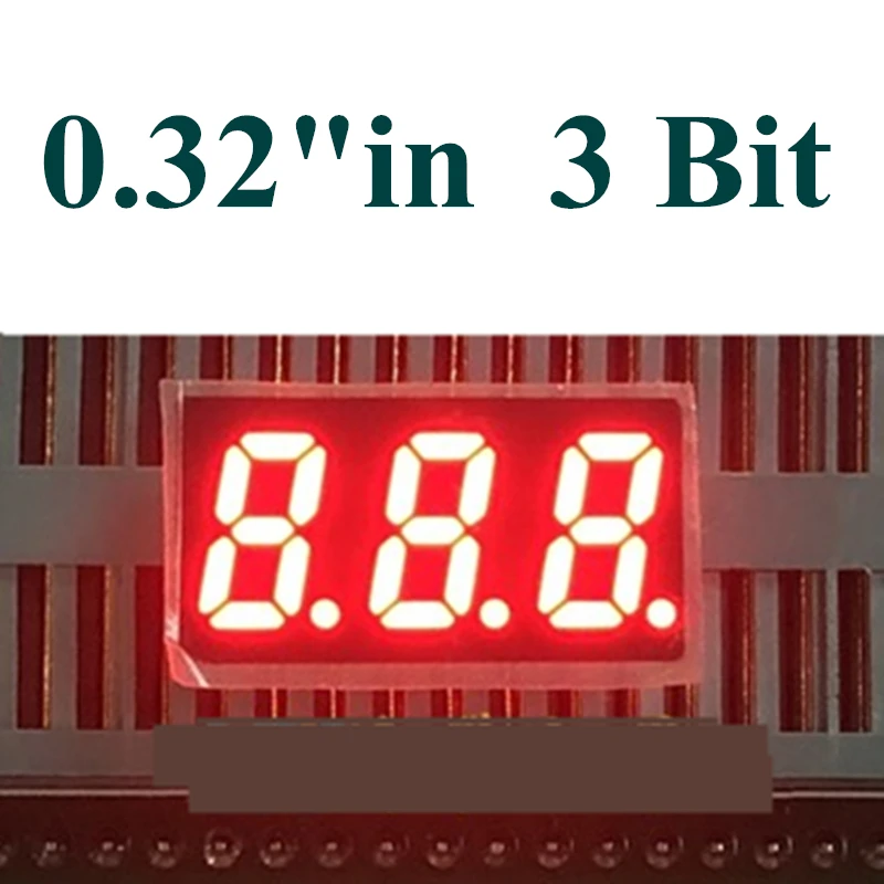 

20 шт, красная зеркальная цифра, 7 сегментов, зеркальный дисплей, 3 бита, 3 бита, общий анод 0,32 дюйма, дюйма. Цифровая трубка