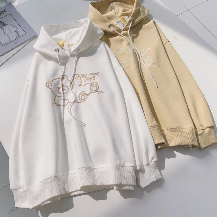 embroidery bear long-sleeve stripe hoodies Women oversized sweatshirt Fashion loose casual Streetwear clothing fall 2021 tops
embroidery bear long-sleeve stripe hoodies Women oversized sweatshirt Fashion loose casual Streetwear clothing fall 2021 tops