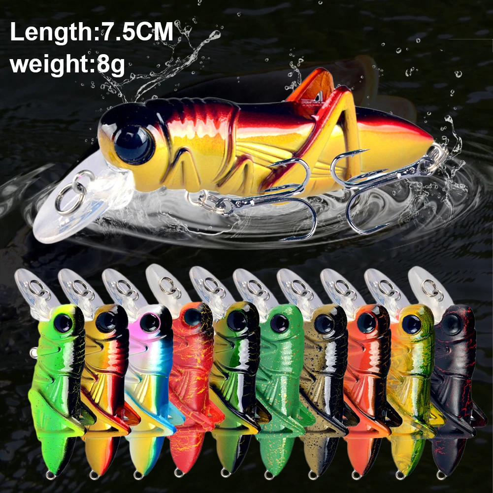 75mm 8g Minnow Lure Fishing Mixed Colors Insect Wobbler Bait Crankbait For Lifelike Plastic Grasshopper Carp Bass Pesca Tackle
75mm 8g Minnow Lure Fishing Mixed Colors Insect Wobbler Bait Crankbait For Lifelike Plastic Grasshopper Carp Bass Pesca Tackle