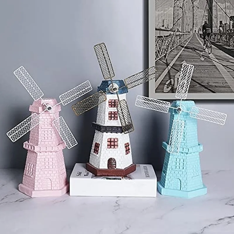 

Nordic Creative Dutch Windmill Sculpture Decoration Retro Decorative Resin Desktop Living Room Window Decoration Ornaments