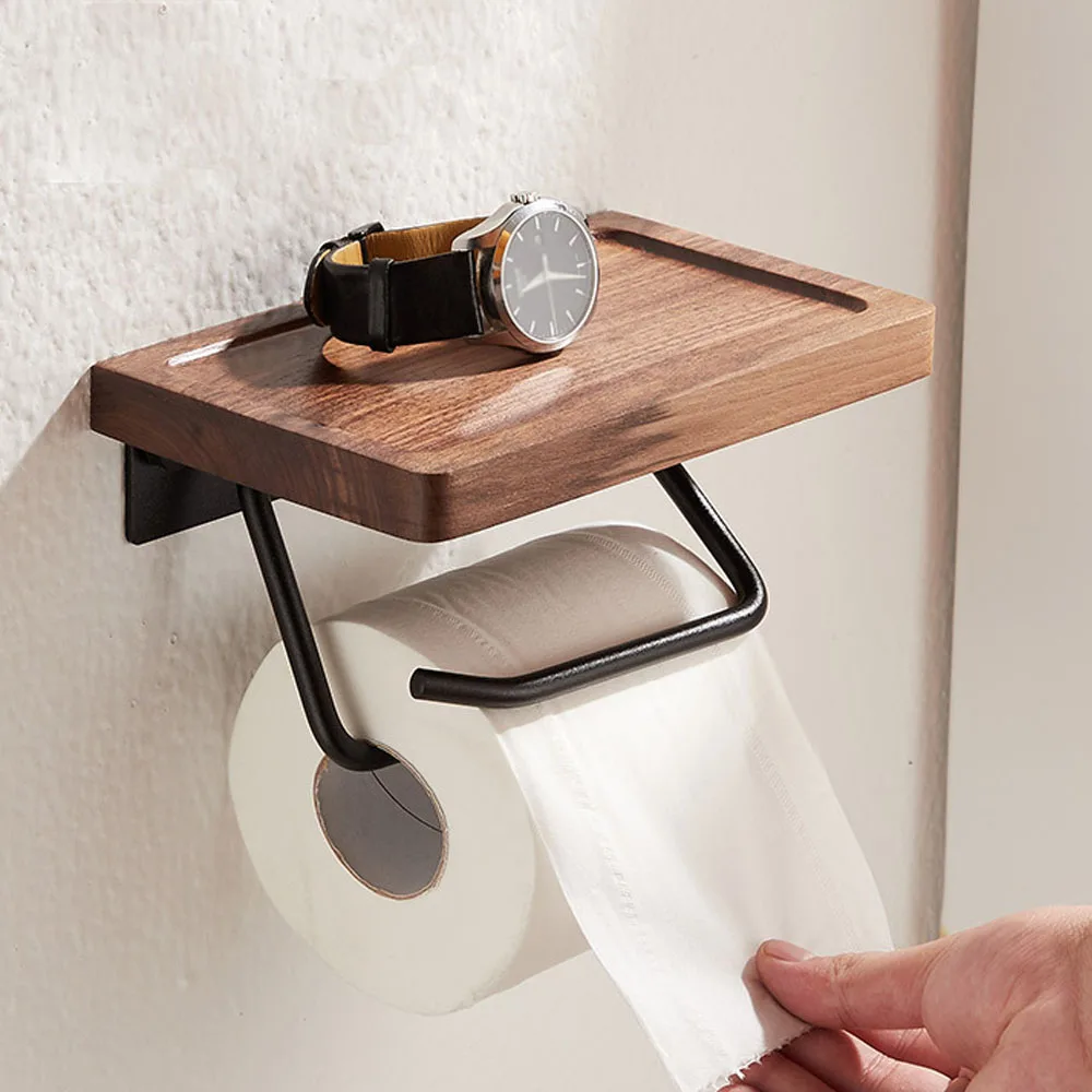 Wooden Toilet Paper Holder with Shelf Bathroom Toilet Tissue Roll Holder for Wall Mount Screw Roll Paper Storage Rack
Wooden Toilet Paper Holder with Shelf Bathroom Toilet Tissue Roll Holder for Wall Mount Screw Roll Paper Storage Rack