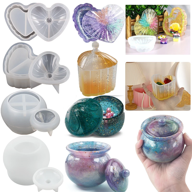 DIY Earring Ring Jewelry Storage Box UV Epoxy Resin Mould Hearts Shape Storage Box Gypsum Concrete Mold Craft HOME Decoration 
DIY Earring Ring Jewelry Storage Box UV Epoxy Resin Mould Hearts Shape Storage Box Gypsum Concrete Mold Craft HOME Decoration