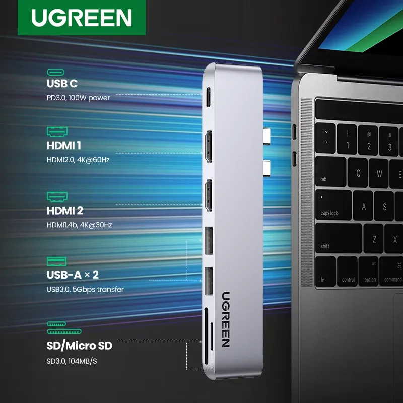U-G-REEN USB C Hub For MacBook Pro Air USB Type C HDMI HUB for MacBook Pro Air Adapter Thunderbolt 3 Dock USB C 3.1 USB HUB
U-G-REEN USB C Hub For MacBook Pro Air USB Type C HDMI HUB for MacBook Pro Air Adapter Thunderbolt 3 Dock USB C 3.1 USB HUB