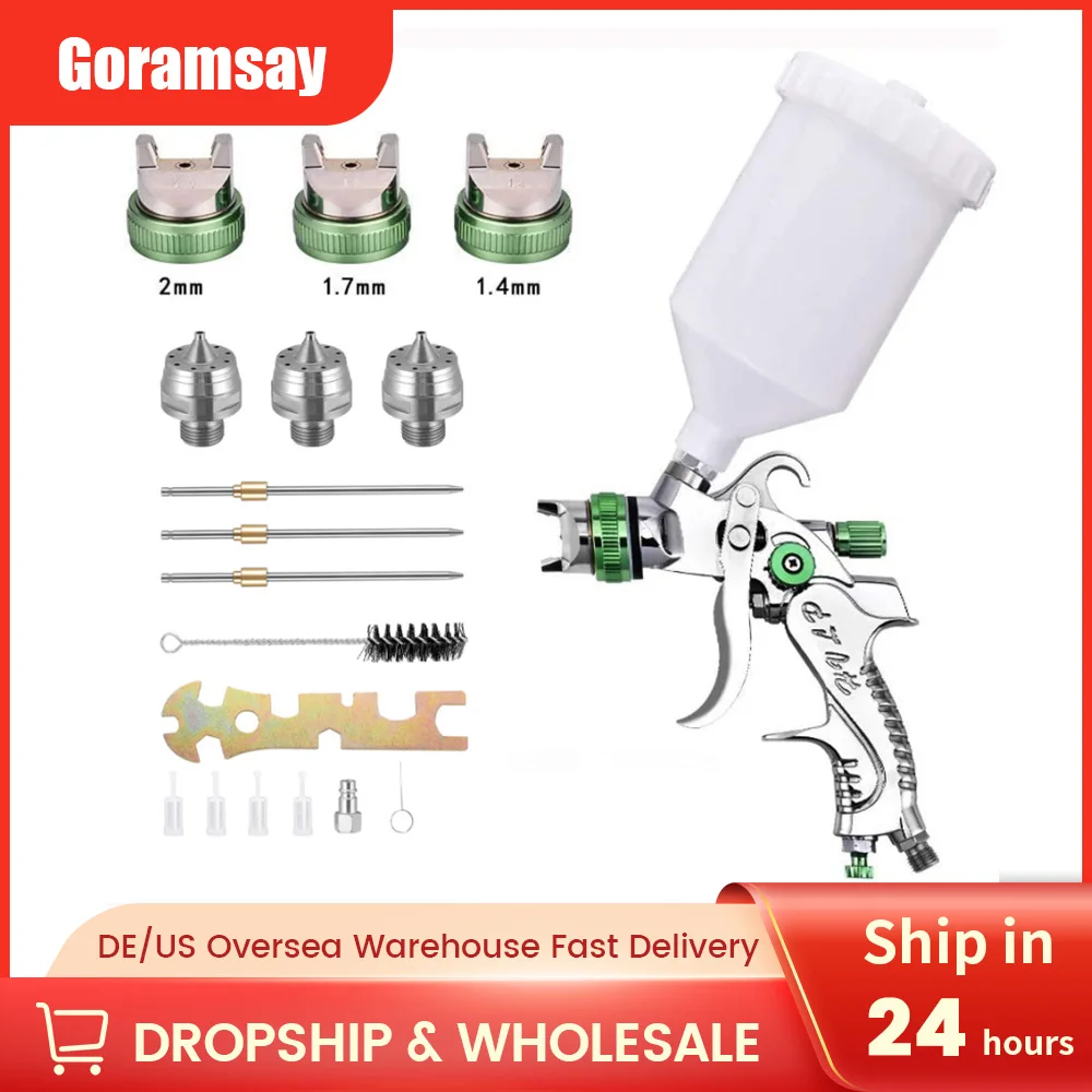 Professional HVLP Spray Gun 1.4/1.7/2.0 Mm Steel Nozzle Gravity Spray Gun DIY Spray Paint Kit Portable Car Paint Spray Gun
Professional HVLP Spray Gun 1.4/1.7/2.0 Mm Steel Nozzle Gravity Spray Gun DIY Spray Paint Kit Portable Car Paint Spray Gun