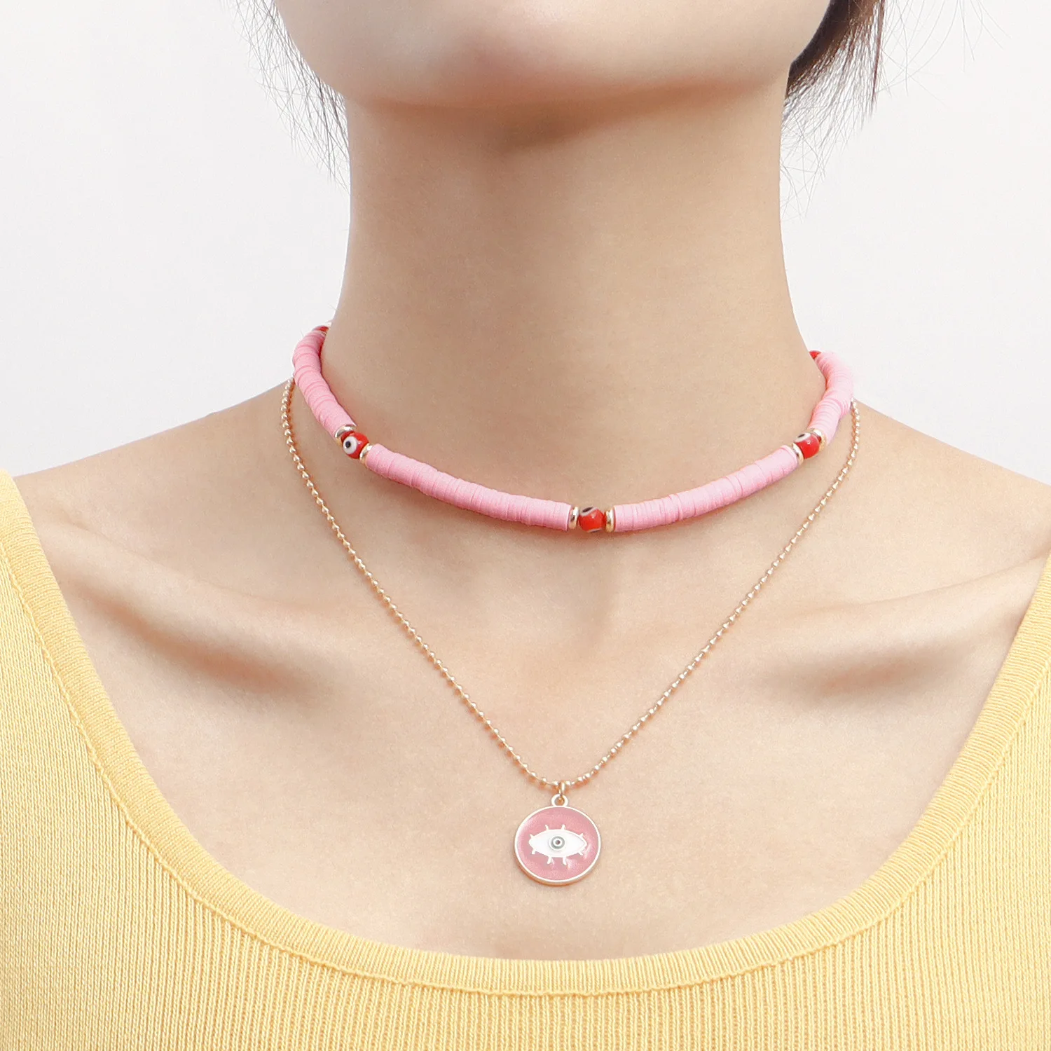 Boho Vintage Evil Eye Necklace For Women Soft Clay Beads Choker Necklaces Multi-layer Chain Female Jewelry Gift Collier
Boho Vintage Evil Eye Necklace For Women Soft Clay Beads Choker Necklaces Multi-layer Chain Female Jewelry Gift Collier