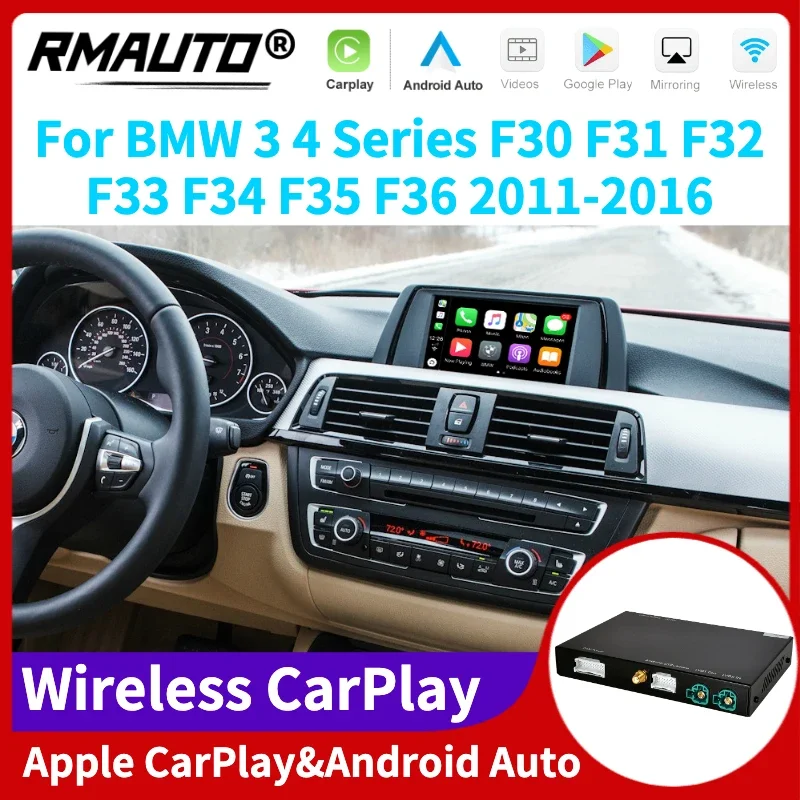 

RMAUTO беспроводная Apple CarPlay NBT CIC система для BMW 3 4 серии F30 F31 F32 F33 F34 F35 F36 2011-2016 Android Авто зеркальная ссылка