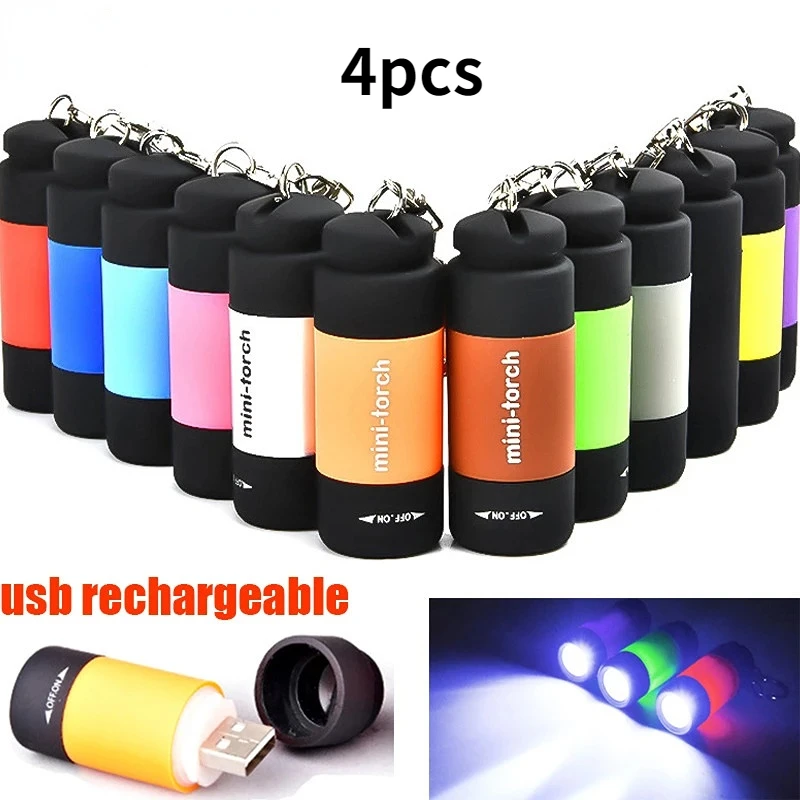 4pcs Mini Keychain Torches Led Flashlight USB Rechargeable Lamp Small Light Pocket Torch Camping Lantern Flashlight Flash Light
4pcs Mini Keychain Torches Led Flashlight USB Rechargeable Lamp Small Light Pocket Torch Camping Lantern Flashlight Flash Light