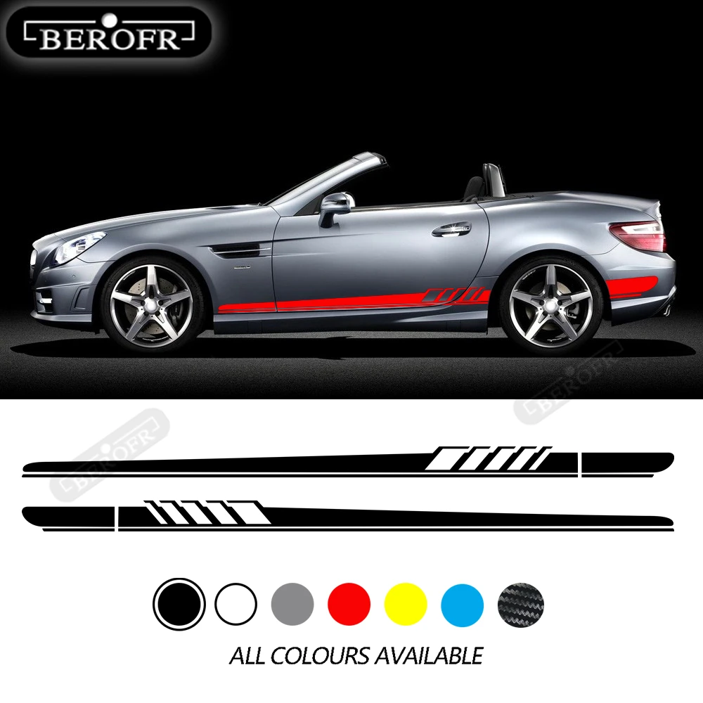2 Pcs Car Door Side Stripe Skirt Sticker Vinyl Decal For Mercedes Benz SLK Class R170 R171 R172 SLK55 AMG SLK200 250 Accessories 
2 Pcs Car Door Side Stripe Skirt Sticker Vinyl Decal For Mercedes Benz SLK Class R170 R171 R172 SLK55 AMG SLK200 250 Accessories