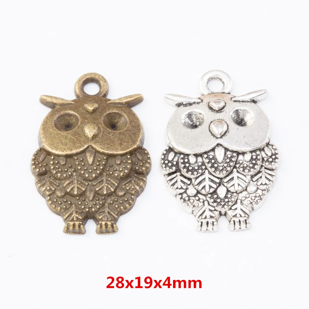 

40pcs owl Craft Supplies Charms Pendants for Crafting Jewelry Findings Making Accessory For DIY Necklace 32