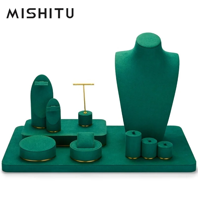MISHITU Wooden Necklace Bust Metal Jewelry Props Set Resin Earring Display Stand Microfiber Bangle Display Tray Newly Green
MISHITU Wooden Necklace Bust Metal Jewelry Props Set Resin Earring Display Stand Microfiber Bangle Display Tray Newly Green