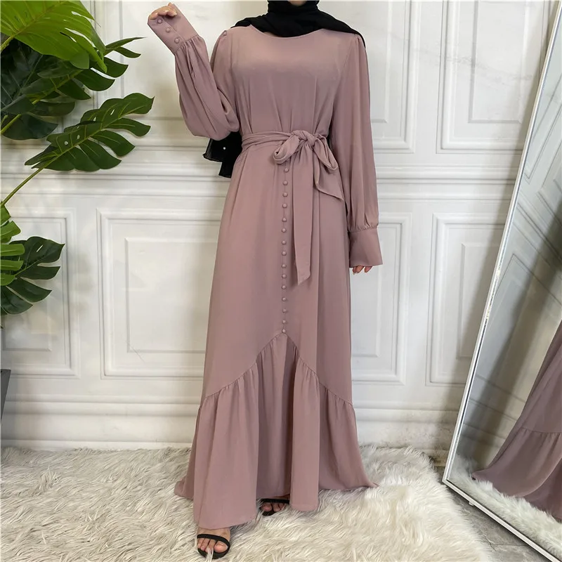 Chiffon Prayer Dress with Belt For Muslim Women Pleated Hem Long Robe Fashion Puff Sleeve Moroccan Caftan Abaya Islamic Clothing
Chiffon Prayer Dress with Belt For Muslim Women Pleated Hem Long Robe Fashion Puff Sleeve Moroccan Caftan Abaya Islamic Clothing