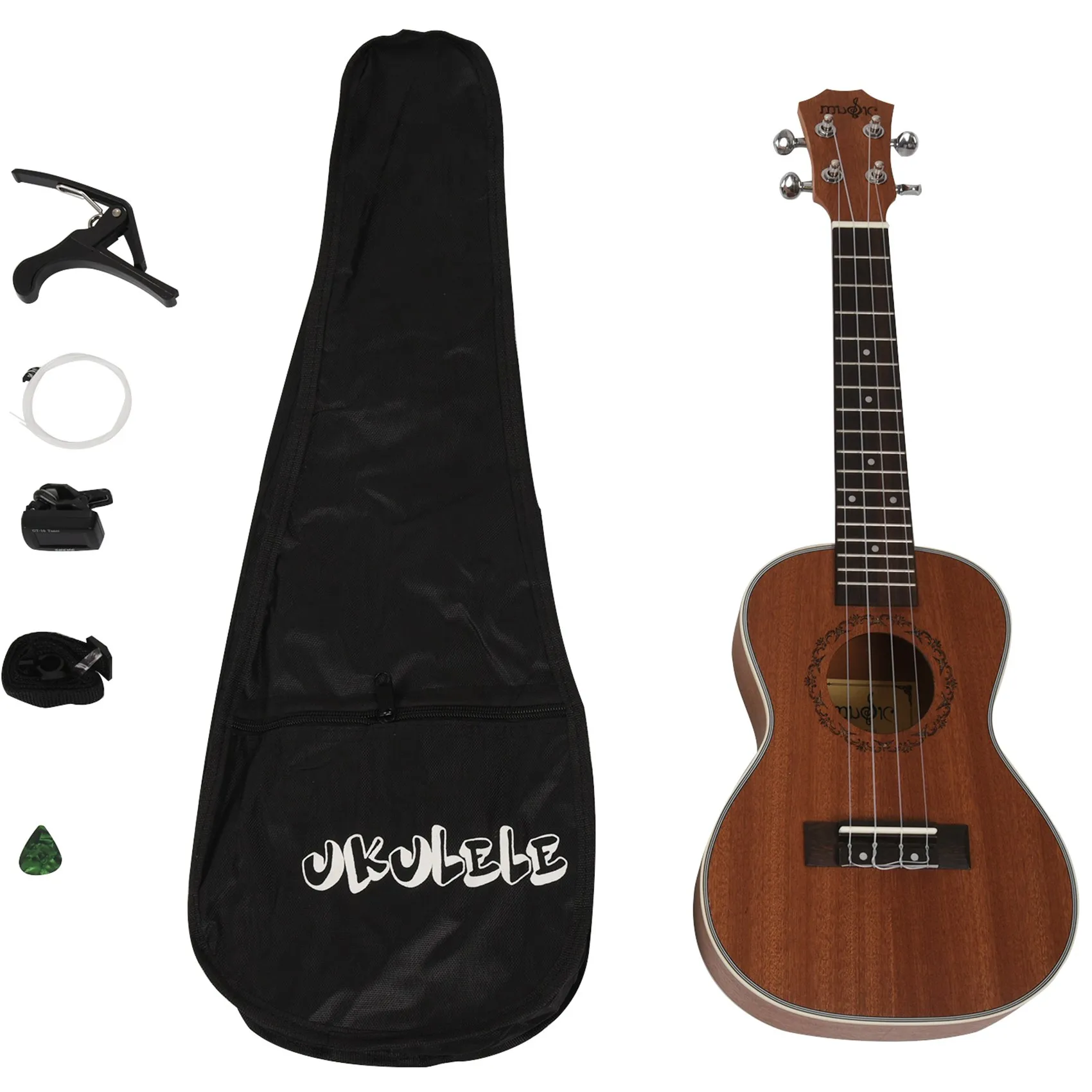 

23 дюйма, наборы укулеле для концерта, красное дерево, 4 струны, гавайская мини-гитара с сумкой для начинающих, музыкальные инструменты