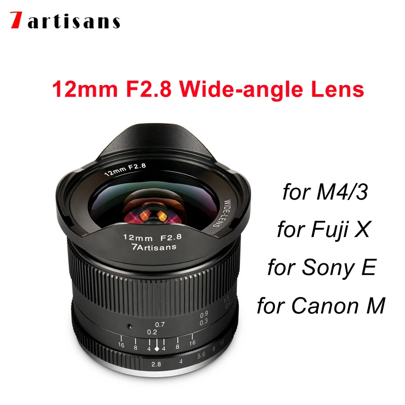Ультраширокоугольный объектив 7artisans 12 мм F2.8 для Canon M Sony E M43 Fuji X
Ультраширокоугольный объектив 7artisans 12 мм F2.8 для Canon M Sony E M43 Fuji X