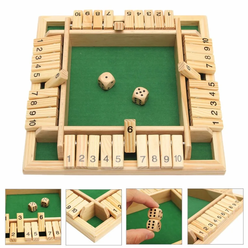 Funny Parent-child Board Game Wooden Traditional Four Sided Digital Game Toys 10 Number Pub Bar Board Dice Party Party Casual
Funny Parent-child Board Game Wooden Traditional Four Sided Digital Game Toys 10 Number Pub Bar Board Dice Party Party Casual