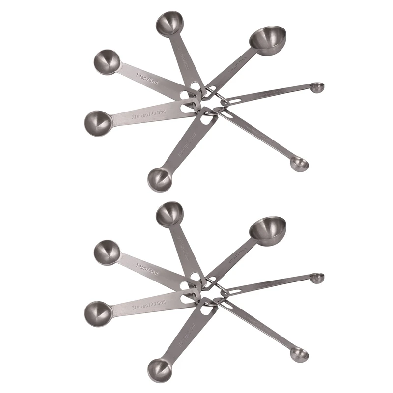 Stainless Steel Measuring Spoons Set Of 14 Stackable Measure Spoon With Detachable Ring Holder
Stainless Steel Measuring Spoons Set Of 14 Stackable Measure Spoon With Detachable Ring Holder