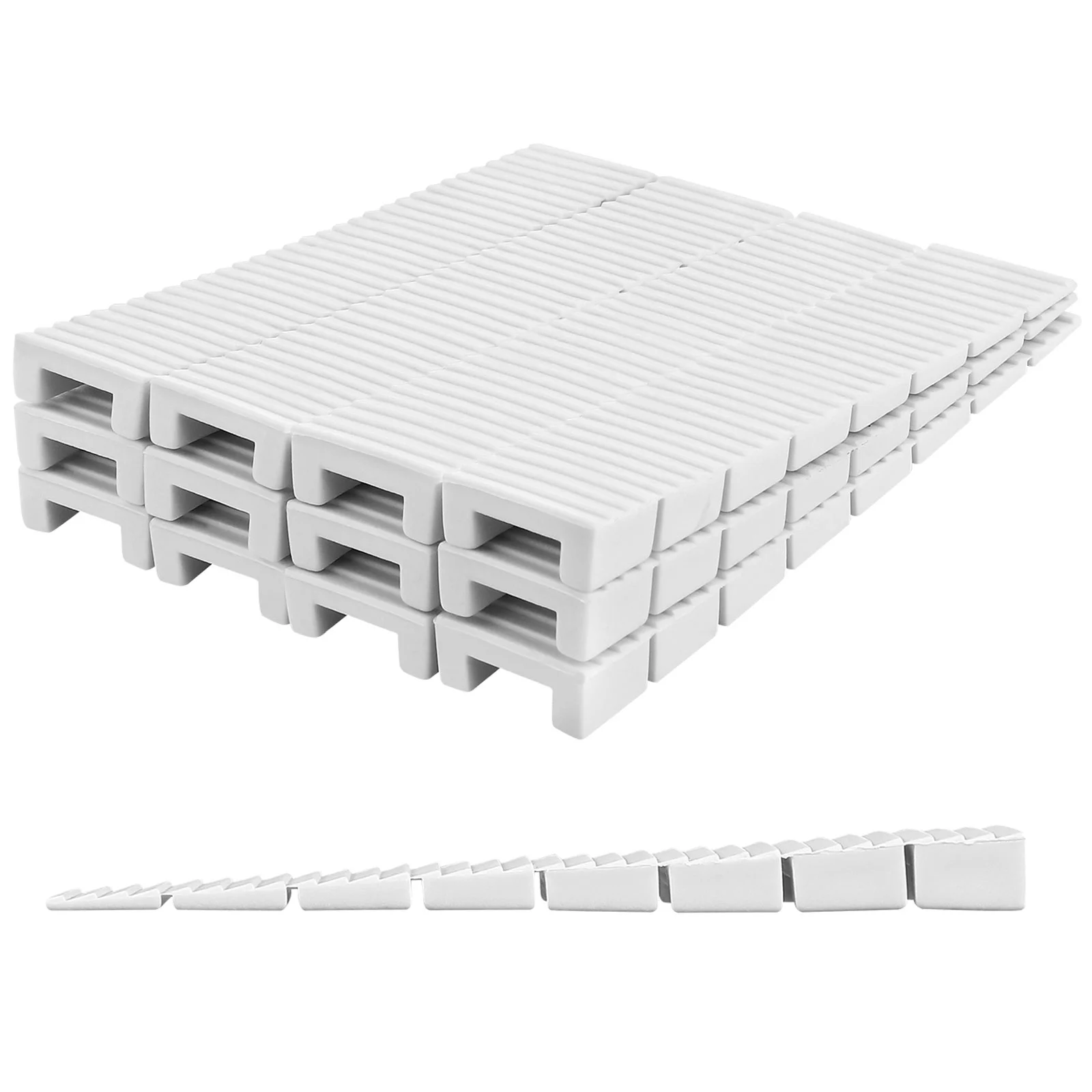 

20 Pcs Plastic Wedges Shims Furniture Leveling Leveler Elasticity 10X2CM Table Levelers Adjustable White