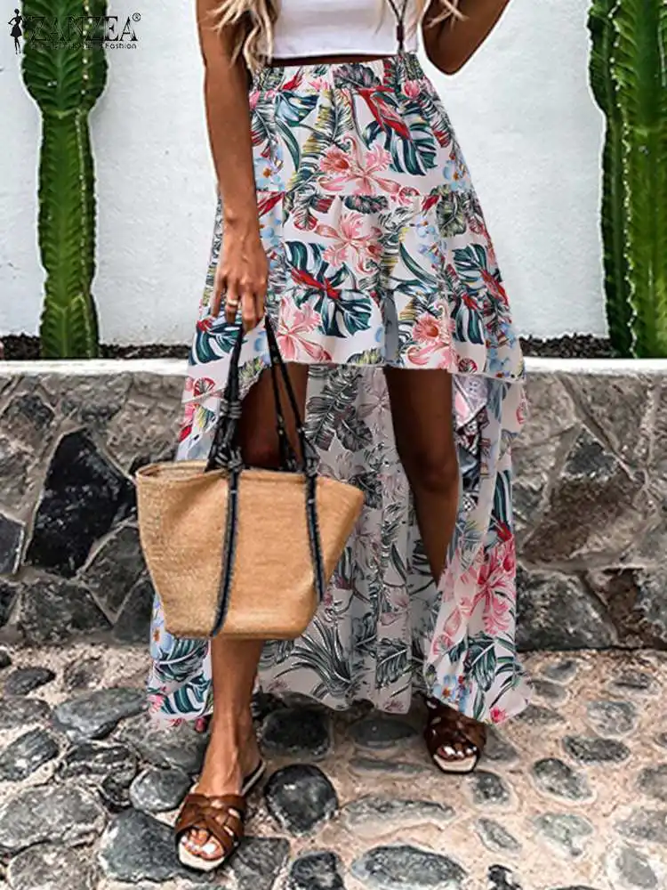 ZANZEA Asymmetrical Female Elastic Waist Robe 2022 Summer Ruffles Printed Maxi Sundress Casual Oversized Bohemian Women Skirts 1
ZANZEA Asymmetrical Female Elastic Waist Robe 2022 Summer Ruffles Printed Maxi Sundress Casual Oversized Bohemian Women Skirts 1