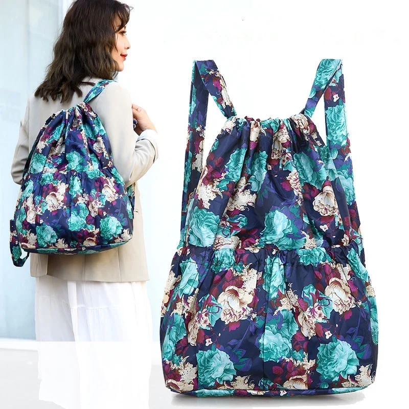 Fashion Vintage Drawstring Backpacks Women Large Capacity Flower Ethnic Style Waterproof Nylon Rucksack Shoulders Backpacks
Fashion Vintage Drawstring Backpacks Women Large Capacity Flower Ethnic Style Waterproof Nylon Rucksack Shoulders Backpacks