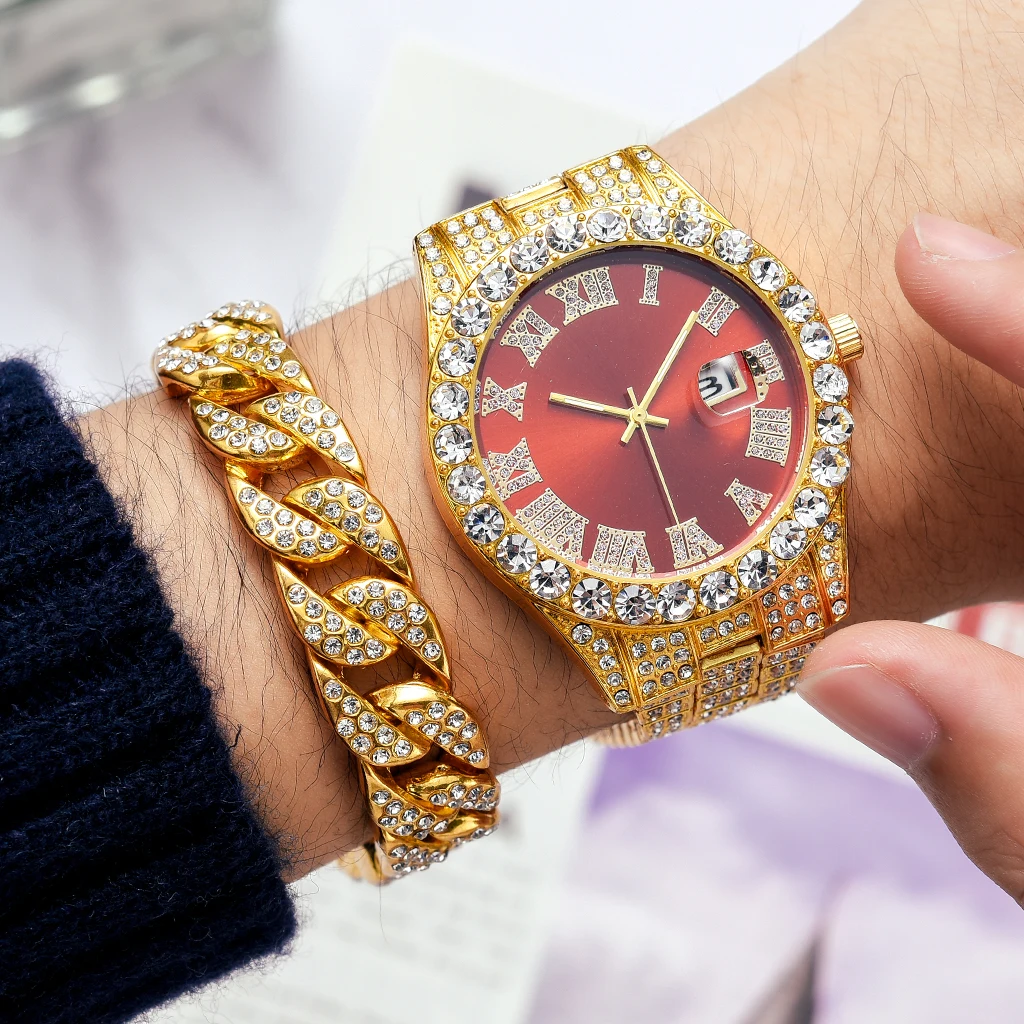 2PCS New 2022 Men Stainless Steel Watch Set Gold Luxury Fashion Calendar Quartz Watch Rhinestone Wristwatch Man Clock Reloj
2PCS New 2022 Men Stainless Steel Watch Set Gold Luxury Fashion Calendar Quartz Watch Rhinestone Wristwatch Man Clock Reloj