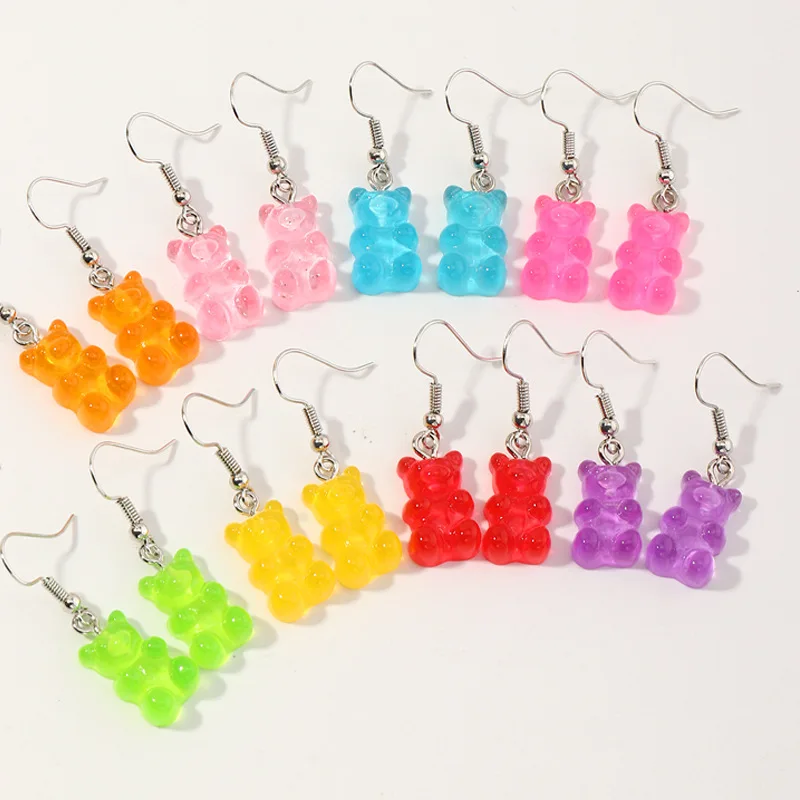 8PRS/SET Mixed Candy Color Super Cute Animal Gummy Bear Earrings Minimalism Cartoon Design Female Ear Hooks Danglers Jewelry
8PRS/SET Mixed Candy Color Super Cute Animal Gummy Bear Earrings Minimalism Cartoon Design Female Ear Hooks Danglers Jewelry