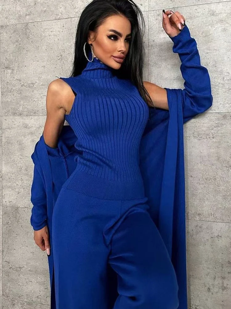 3 Pieces Knitted Sweater Set Women High Collar Vest Knitting Long Cardigan and Wide Leg Pants 2023 Fashion Spring Female Outfits
3 Pieces Knitted Sweater Set Women High Collar Vest Knitting Long Cardigan and Wide Leg Pants 2023 Fashion Spring Female Outfits