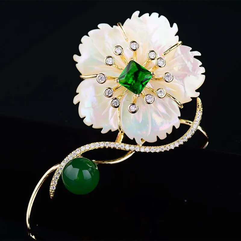 OKILY Fashion Zircon Brooch Creative Elegant Atmosphere Shell Flower Broochpins Antique Style Women Accessories Brooches Jewelry
OKILY Fashion Zircon Brooch Creative Elegant Atmosphere Shell Flower Broochpins Antique Style Women Accessories Brooches Jewelry