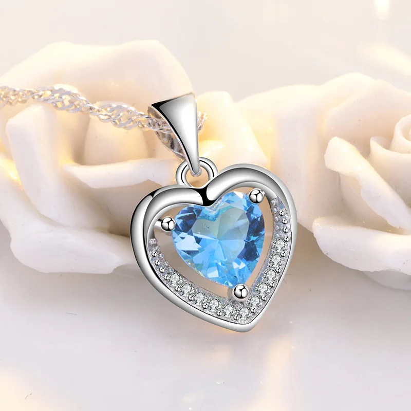 2022 New Korean Fashion Women Blue Sapphire Heart Pendant Necklace for Women Simple Zircon Silver Necklace Collar De Mujer
2022 New Korean Fashion Women Blue Sapphire Heart Pendant Necklace for Women Simple Zircon Silver Necklace Collar De Mujer