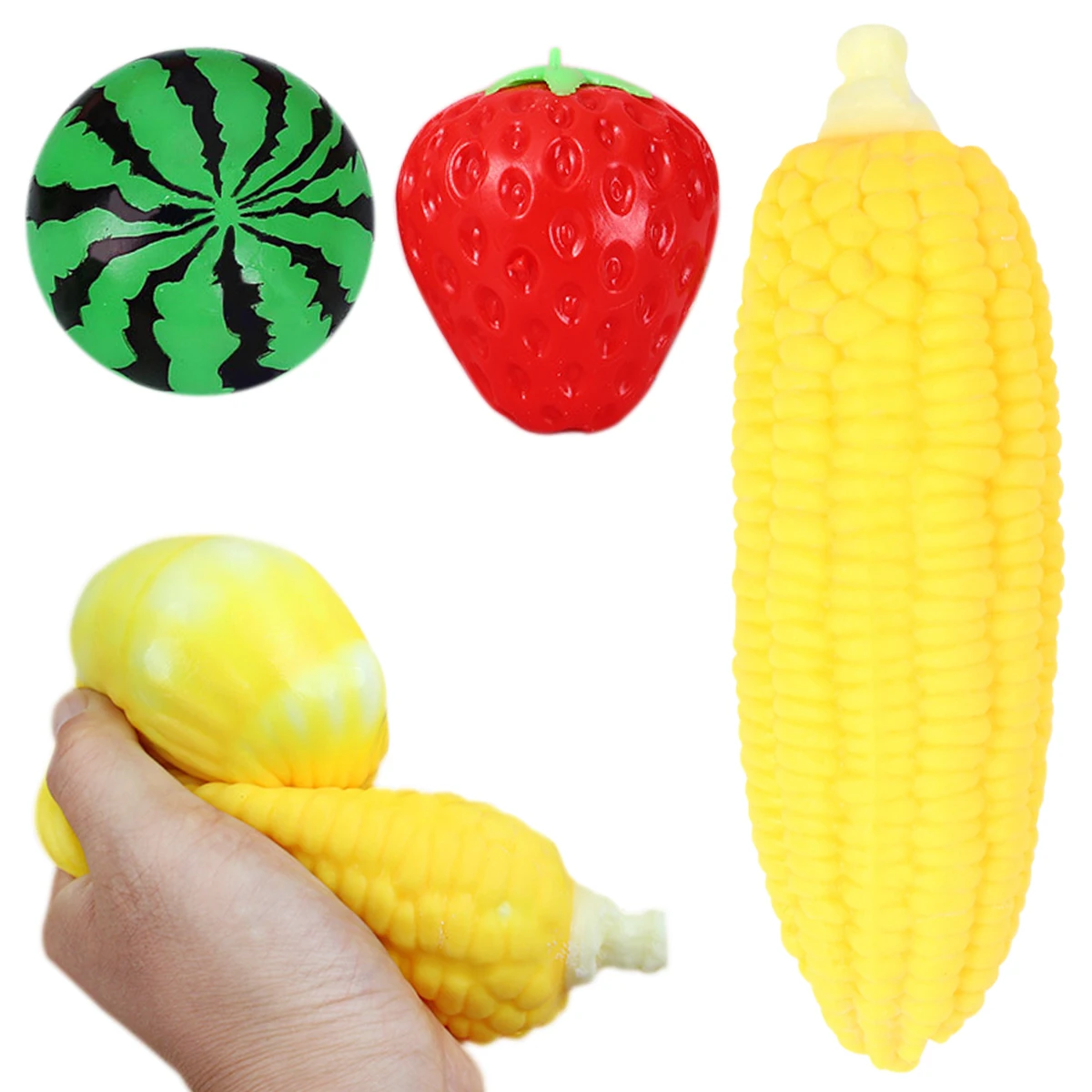 3pcs Fruits Fidget Toys Hand Exercise Stress Relief Toys Strawberry Watermelon Corn Squeeze Toys Soft Decompression
3pcs Fruits Fidget Toys Hand Exercise Stress Relief Toys Strawberry Watermelon Corn Squeeze Toys Soft Decompression