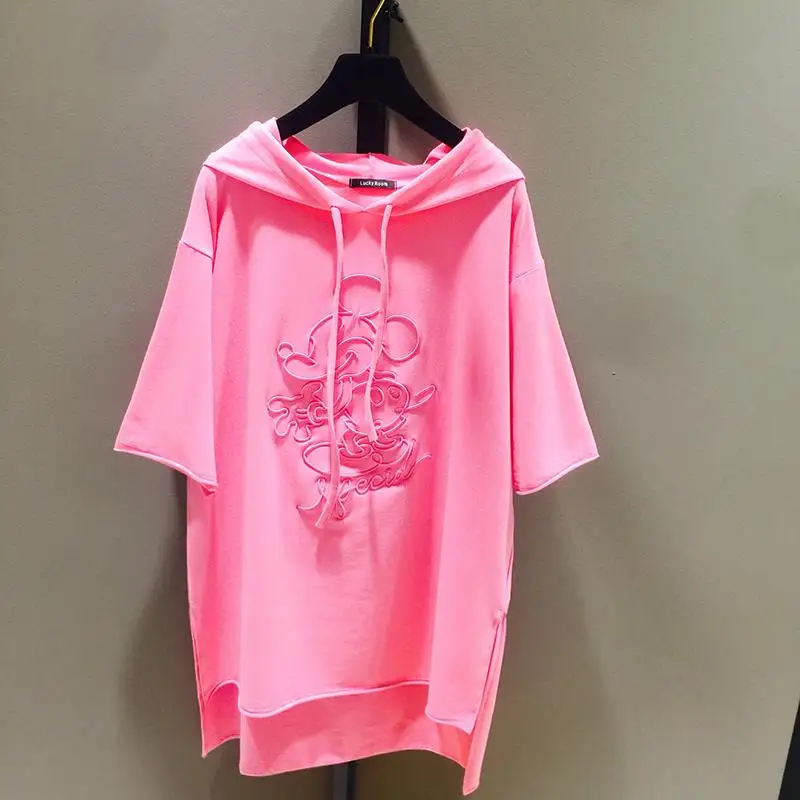 2022 New Summer Hooded Short Sleeve T-shirt Korea Women Loose Pullover Top Mid-length All-match Cartoon Casual Cotton Tees
2022 New Summer Hooded Short Sleeve T-shirt Korea Women Loose Pullover Top Mid-length All-match Cartoon Casual Cotton Tees