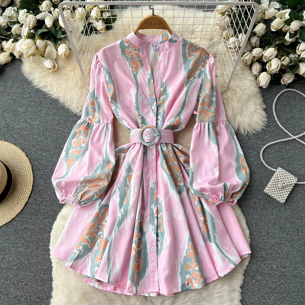 Women New Fashion Spring Autumn V Neck Slim Waist Long Sleeve Printed A-line Shirt Dress 2022 Elegant Clothes Vestidos F585
Women New Fashion Spring Autumn V Neck Slim Waist Long Sleeve Printed A-line Shirt Dress 2022 Elegant Clothes Vestidos F585