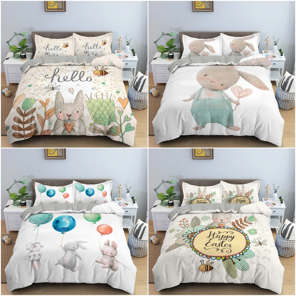 Cartoon Rabbit Bunny Bedding Set for Kids Girl Children Polyester Duvet Cover Set Quilt Cover with Pillowcase Comforter Bedding
Cartoon Rabbit Bunny Bedding Set for Kids Girl Children Polyester Duvet Cover Set Quilt Cover with Pillowcase Comforter Bedding