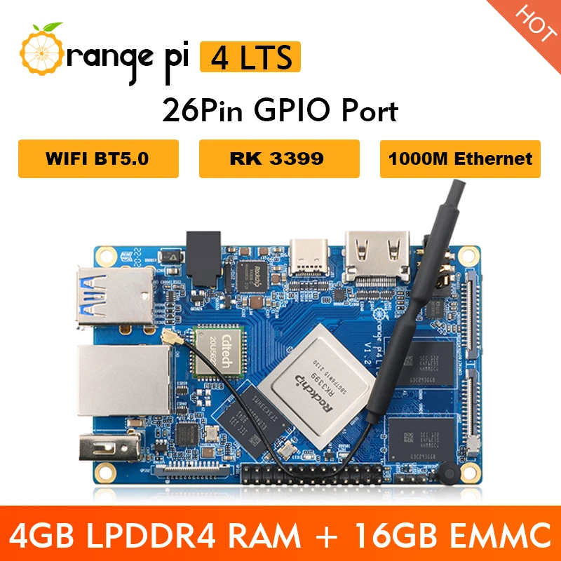 Clearance Orange Pi 4 LTS SBC 4GB LPDDR4 RAM 16GB EMMC Rockchip RK3399 Wifi BT5.0 1000M Ethernet Run Android Ubuntu Debian OS
Clearance Orange Pi 4 LTS SBC 4GB LPDDR4 RAM 16GB EMMC Rockchip RK3399 Wifi BT5.0 1000M Ethernet Run Android Ubuntu Debian OS