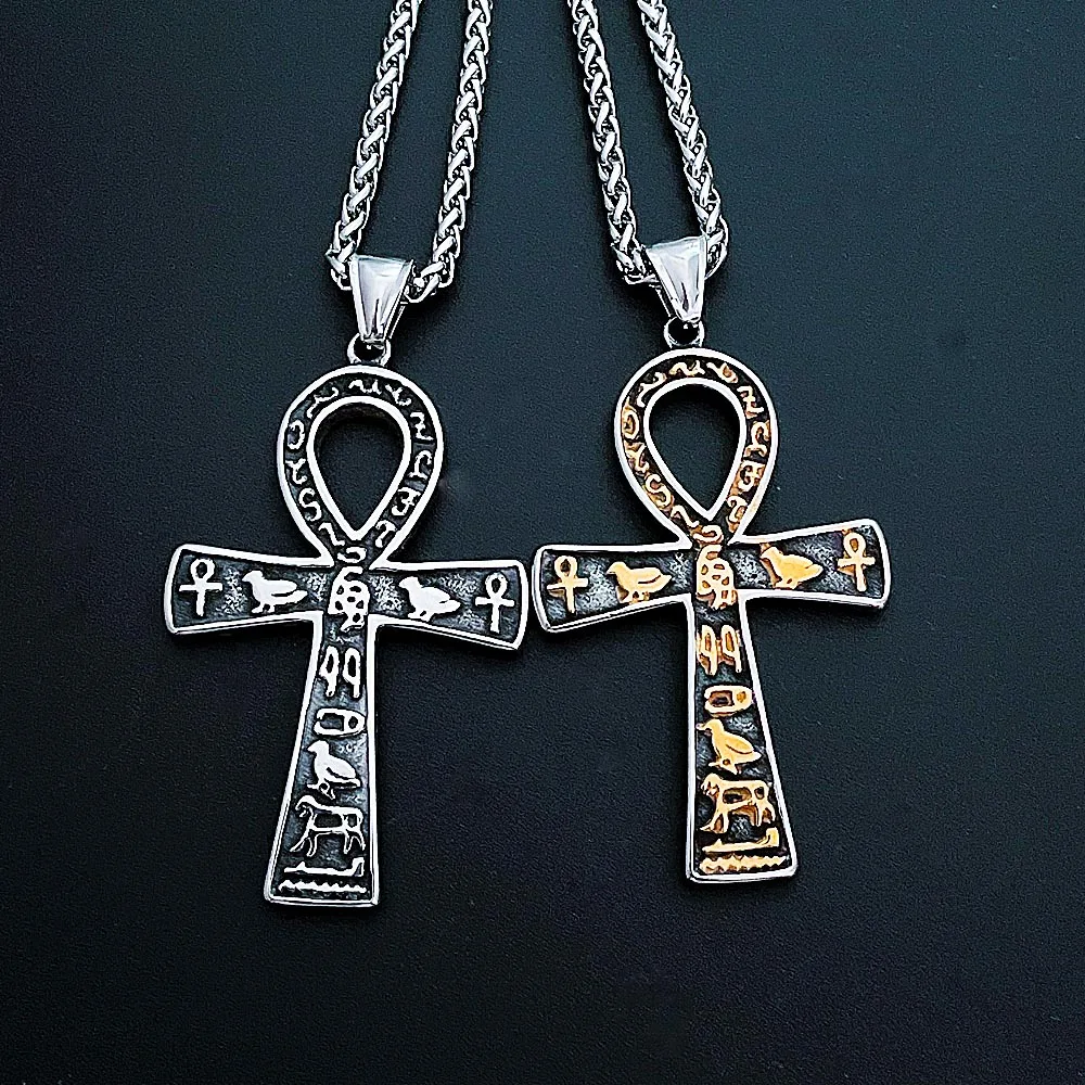 Retro Egyptian Patronus Eye of Horus Necklace Pendant Men Women Stainless Steel Cross Necklace Chain Amulet Jewelry Wholesale
Retro Egyptian Patronus Eye of Horus Necklace Pendant Men Women Stainless Steel Cross Necklace Chain Amulet Jewelry Wholesale