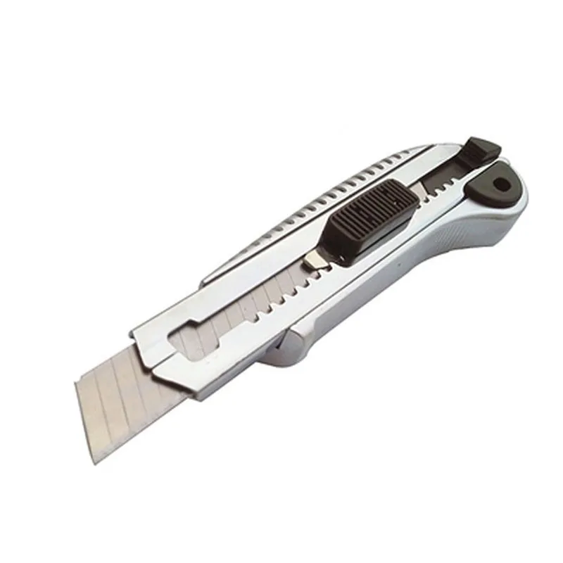

Heavy duty utility knife 18mm Storage with 5 Blades Snap Off Retractable Paper Box Cutter Screw Locking Blade Non-slip