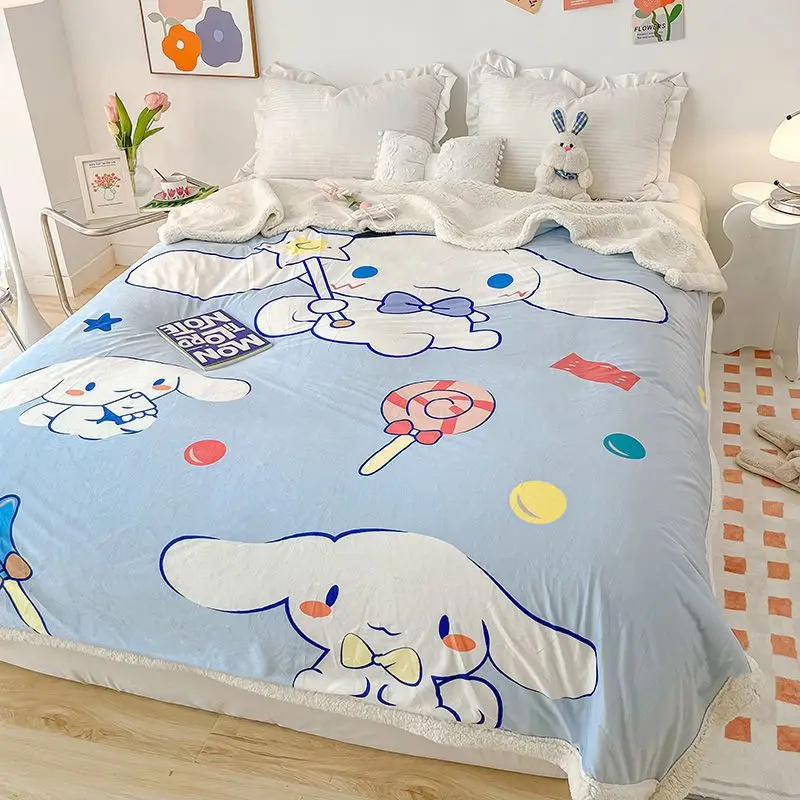 Sanrio Cinnamoroll Kuromi Kawaii Cartoon Padded Warm Double Blanket Fall/winter Dormitory Single Blanket Office Nap Blanket
Sanrio Cinnamoroll Kuromi Kawaii Cartoon Padded Warm Double Blanket Fall/winter Dormitory Single Blanket Office Nap Blanket