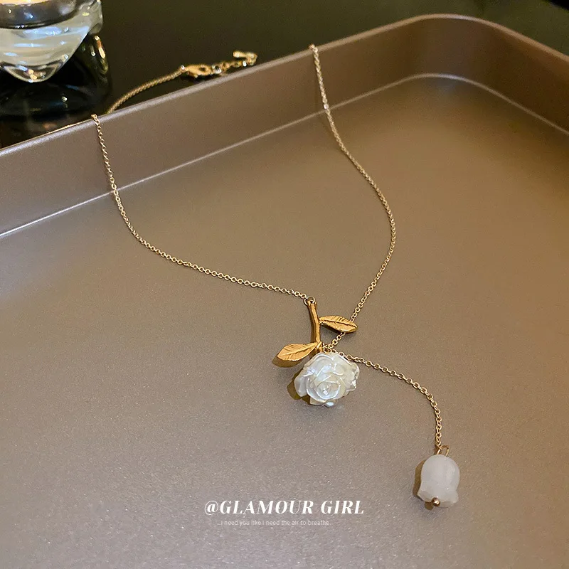 Minar French Gold White Contrasted Color Arcylic Tulip Pendant Necklaces Gold O-Chain Flower Choker Necklaces for Women Gifts
Minar French Gold White Contrasted Color Arcylic Tulip Pendant Necklaces Gold O-Chain Flower Choker Necklaces for Women Gifts