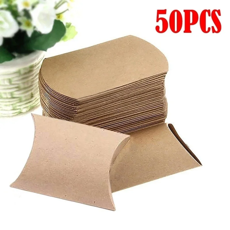 50PCS Kraft Paper Pillow Box Wedding Party Gift Candy Boxes Home Party Birthday Supply
50PCS Kraft Paper Pillow Box Wedding Party Gift Candy Boxes Home Party Birthday Supply