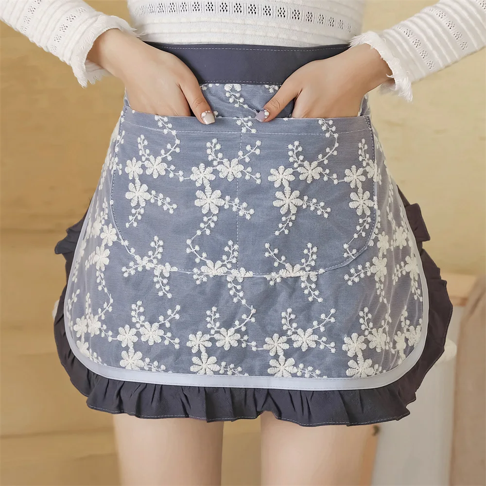 Household cleaning appliances mesh embroidery Ruffle Skirt spring and summer net red woman half Waist Apron household
Household cleaning appliances mesh embroidery Ruffle Skirt spring and summer net red woman half Waist Apron household
