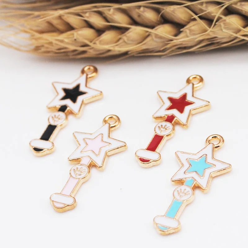 20pcs/lot 28*13MM Jewelry Making Enamel Star Fairy's Magic Wand Charms for Earrings Necklace Pendant Handmade DIY Jewelry Making
20pcs/lot 28*13MM Jewelry Making Enamel Star Fairy's Magic Wand Charms for Earrings Necklace Pendant Handmade DIY Jewelry Making