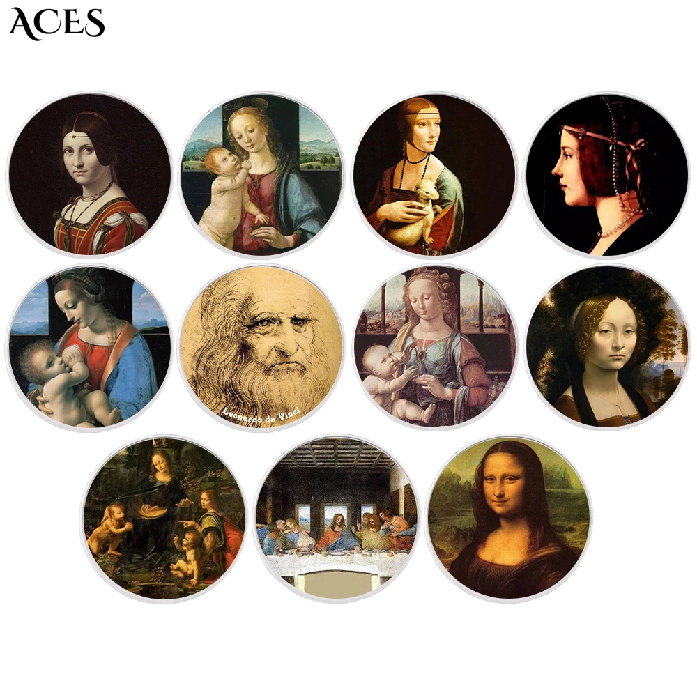 EU Style Sliver Coins Leonardo Da Vinci Paintings Coin Classic Metal Artwork The Renaissance Retro Commemorative Coin Home Decor
EU Style Sliver Coins Leonardo Da Vinci Paintings Coin Classic Metal Artwork The Renaissance Retro Commemorative Coin Home Decor